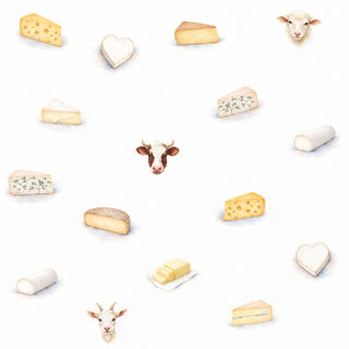 Estampa queijos franceses